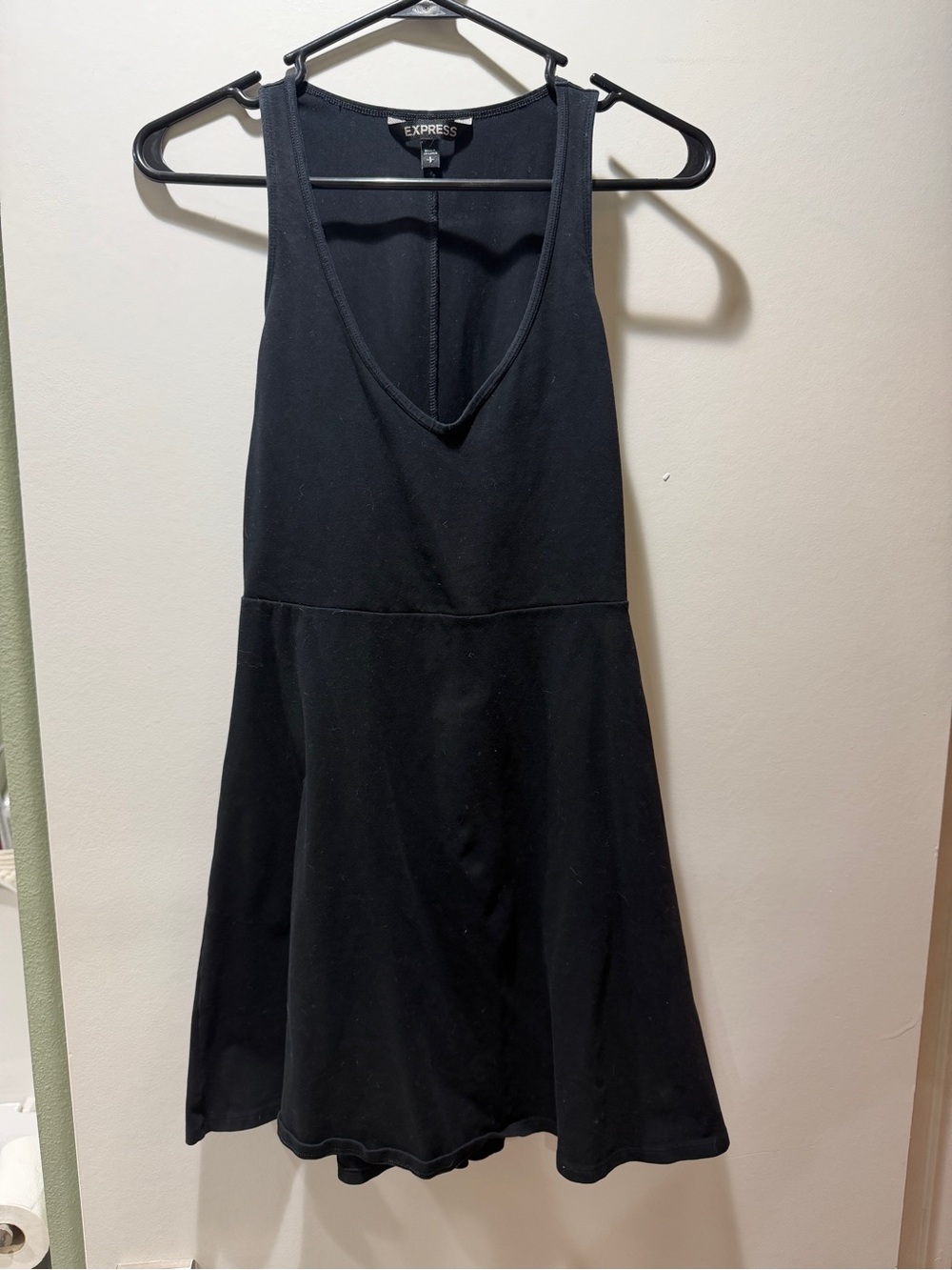 Express Black V-Neck Sleeveless A-Line Dress